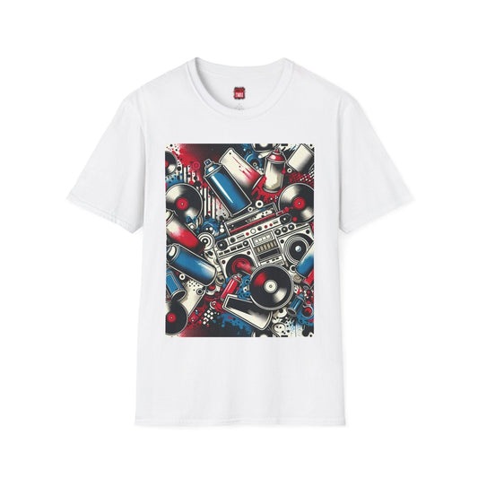 90s Nostalgic Vibes Graphic Tee, Red White and Blue Hip Hop T-Shirt for Men Women, Unisex Casual Throwback Shirt for Music Lover | US - Ohhh So Swag