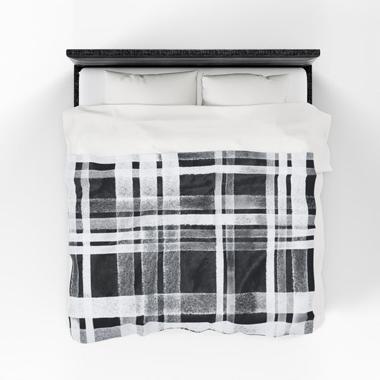 Black and White Plaid Throw Blanket 60x80 | US - Ohhh So Swag