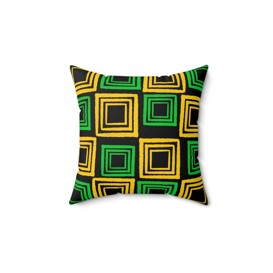Black Gold Green Square Pattern Geometric Throw Pillow | US - Ohhh So Swag