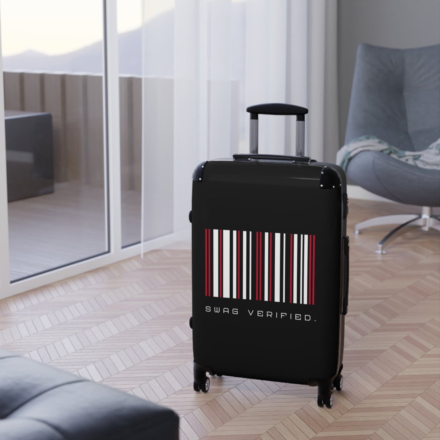 Black Hard Shell Suitcase with Built - in Lock, Sleek Unisex Luggage for Men and Women - Swag Verified. | CA - Ohhh So Swag