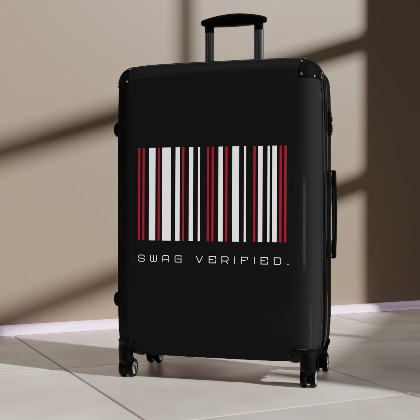 Black Hard Shell Suitcase with Built - in Lock, Sleek Unisex Luggage for Men and Women - Swag Verified. | CA - Ohhh So Swag