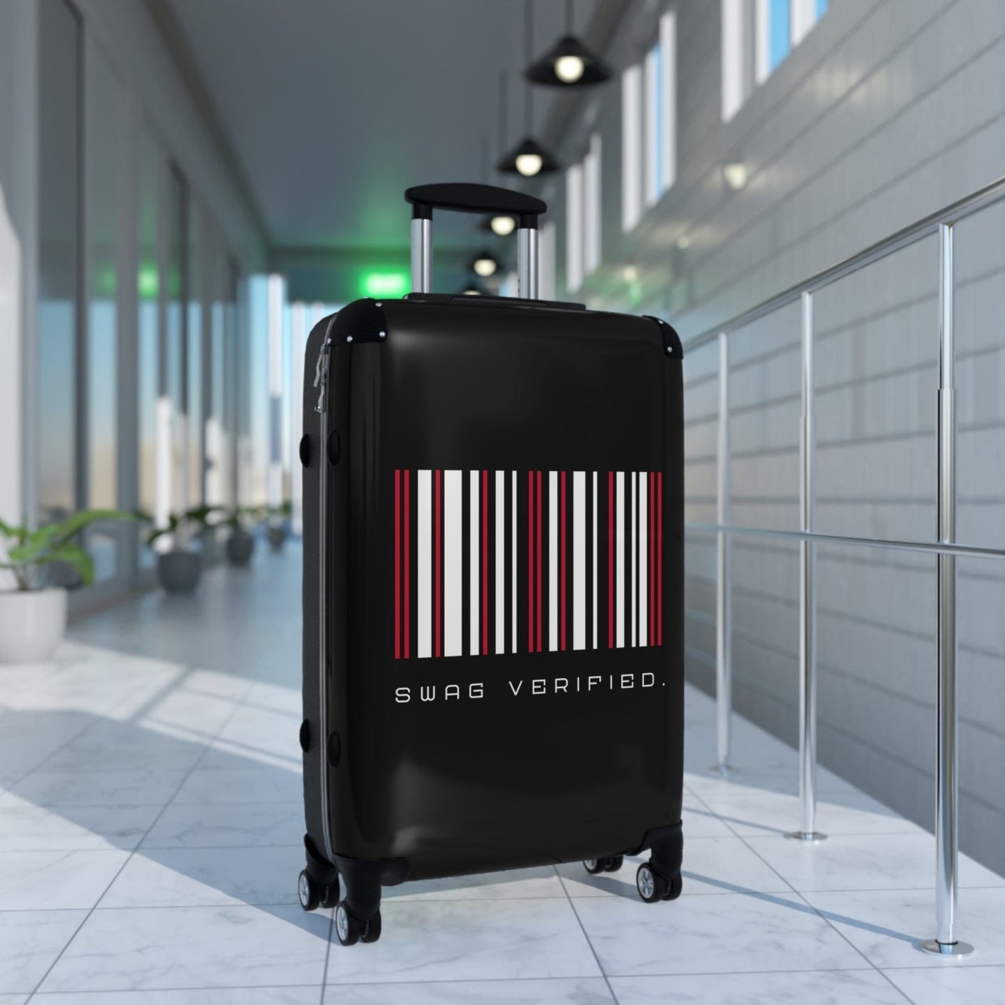 Black Hard Shell Suitcase with Built - in Lock, Sleek Unisex Luggage for Men and Women - Swag Verified. | CA - Ohhh So Swag