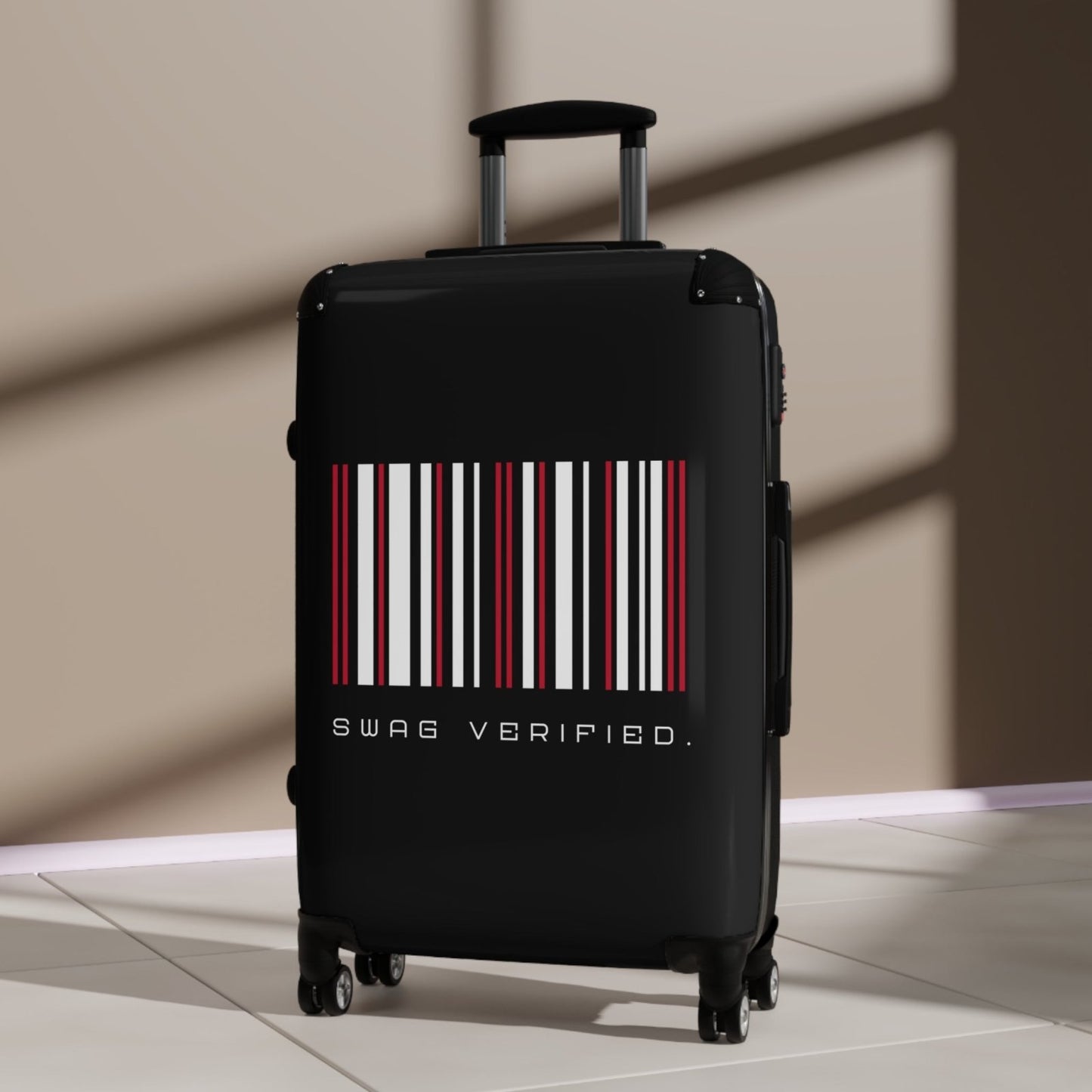 Black Hard Shell Suitcase with Built - in Lock, Sleek Unisex Luggage for Men and Women - Swag Verified. | CA - Ohhh So Swag