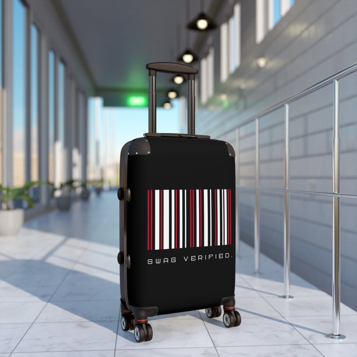 Black Hard Shell Suitcase with Built - in Lock, Sleek Unisex Luggage for Men and Women - Swag Verified. | CA - Ohhh So Swag
