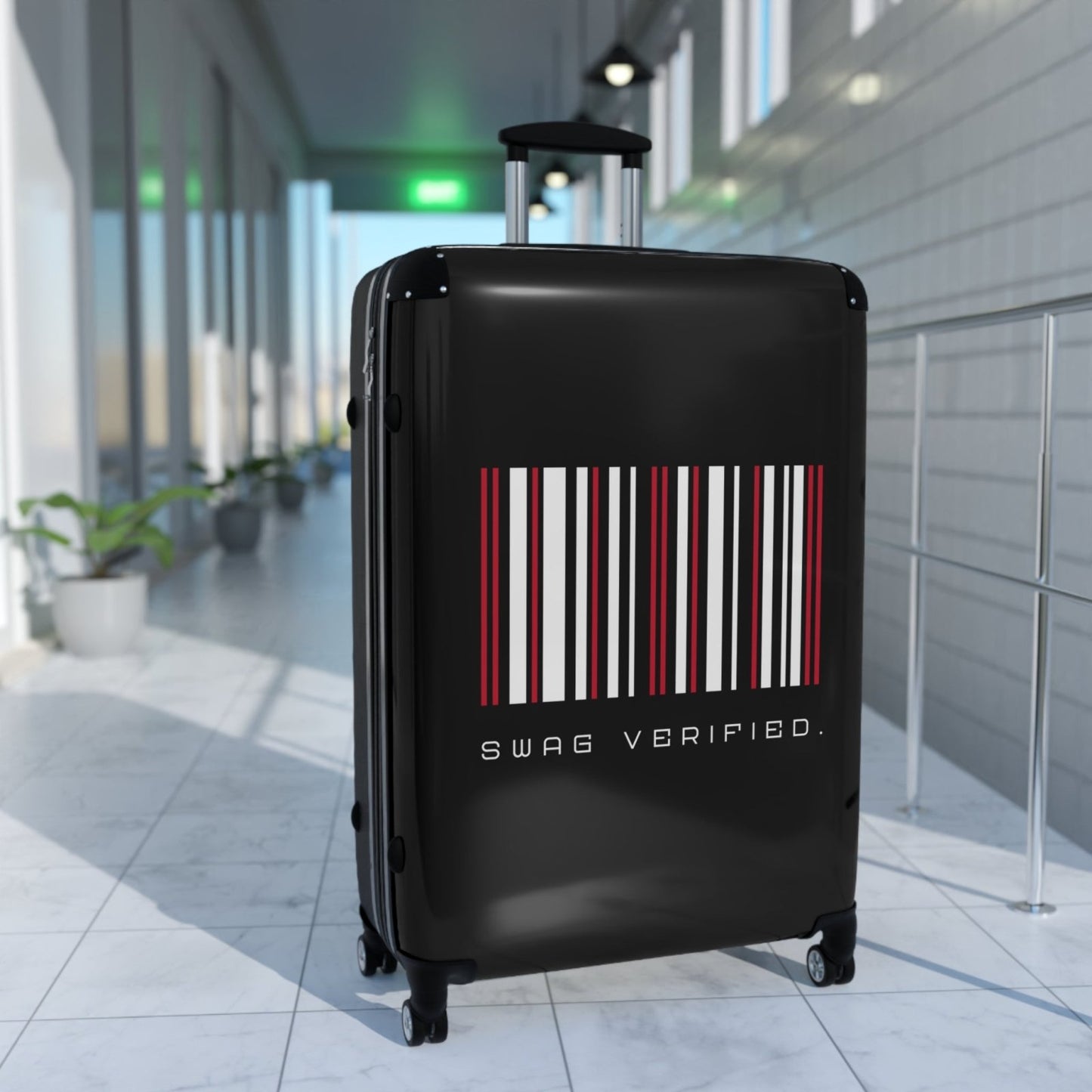 Black Hard Shell Suitcase with Built - in Lock, Sleek Unisex Luggage for Men and Women - Swag Verified. | CA - Ohhh So Swag