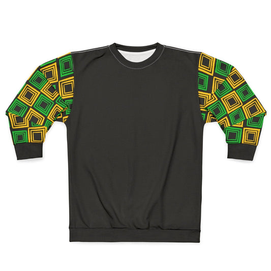 Black Sweatshirt, Geometric Print Sleeves with Jamaica Colors – J.A. Squared | US - Ohhh So Swag