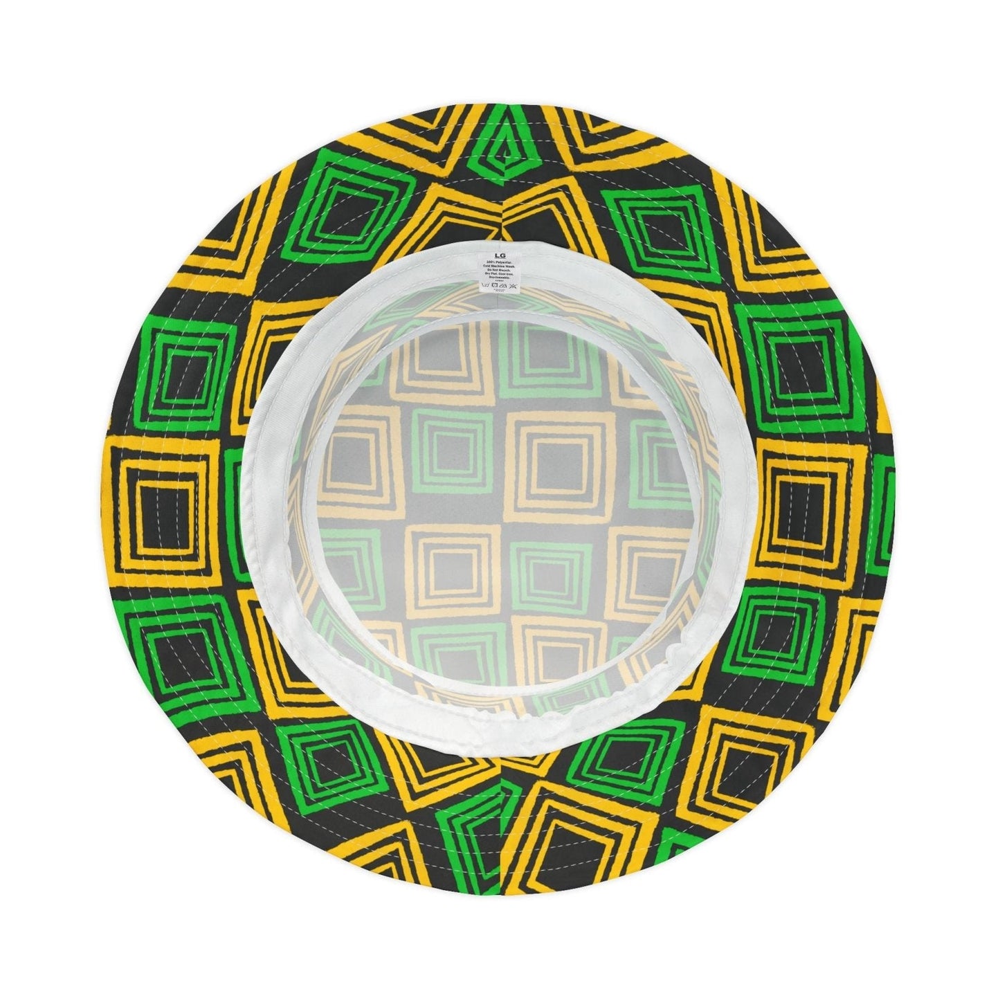 Bucket Hat with Square Pattern with Jamaica Colors - J.A. Squared | US - Ohhh So Swag
