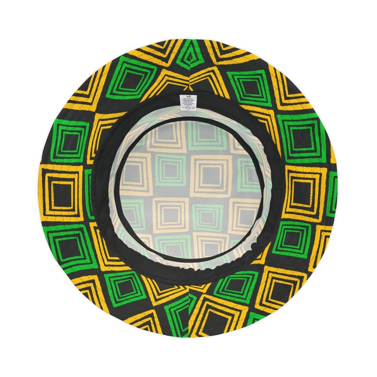 Bucket Hat with Square Pattern with Jamaica Colors - J.A. Squared | US - Ohhh So Swag