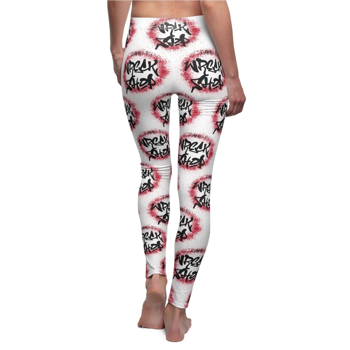 Graffiti Casual Leggings (White) - I Came to Wreck Shop | US - Ohhh So Swag