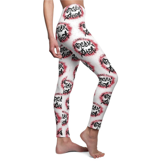 Graffiti Casual Leggings (White) - I Came to Wreck Shop | US - Ohhh So Swag