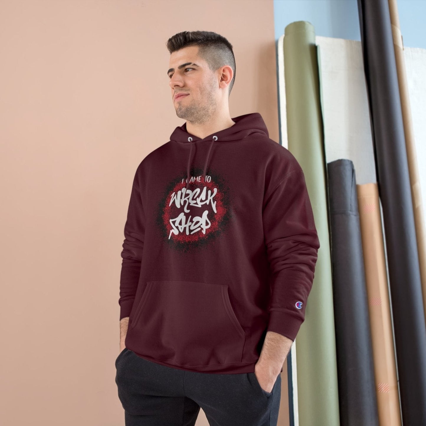 Champion® Streetwear Graphic Pullover Hoodie – I Came to Wreck Shop | US - Ohhh So Swag