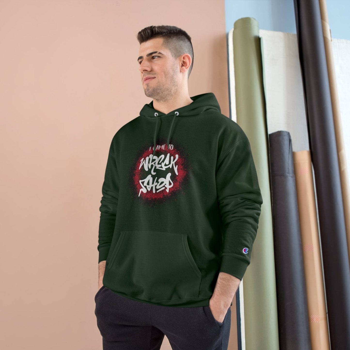 Champion® Streetwear Graphic Pullover Hoodie – I Came to Wreck Shop | US - Ohhh So Swag