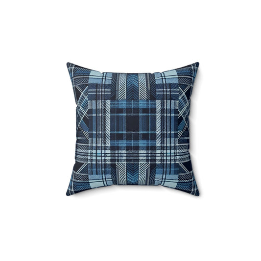 Decorative Square Blue Plaid Pillow, Tartan Plaid Decor | US - Ohhh So Swag