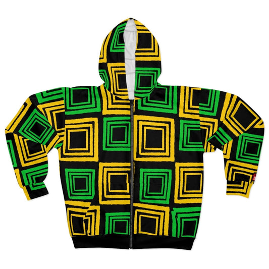 Full Zip Streetwear Hoodie, Jamaica Colors β J.A. Squared | US - Ohhh So Swag