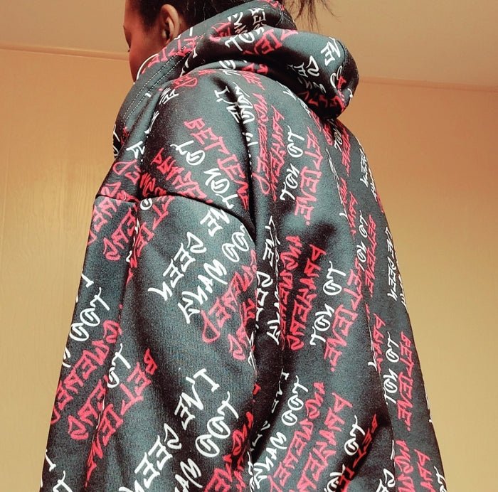 Graphic All - Over Print Full Zip Streetwear Hoodie, Black – I’ve Seen Too Many Answered Prayers to Not Believe | US - Ohhh So Swag