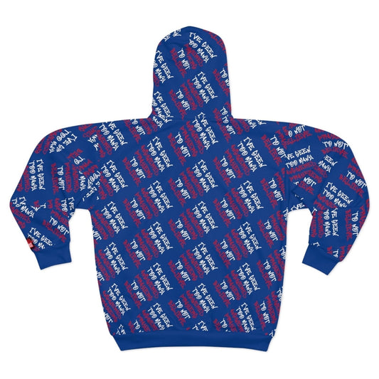 Graphic All - Over Print Full Zip Streetwear Hoodie, Dark Blue – I’ve Seen Too Many Answered Prayers to Not Believe | US - Ohhh So Swag