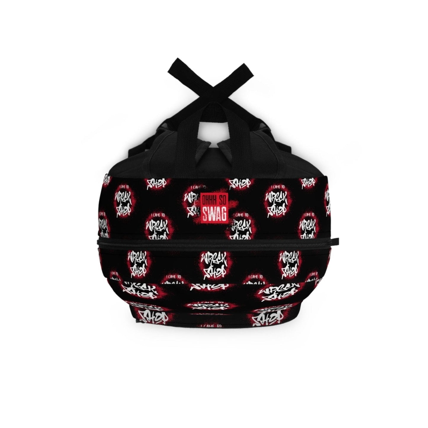 Black Graphic Backpack with Motivational Saying, Hip Hop Graffiti – I Came to Wreck Shop | US - Ohhh So Swag
