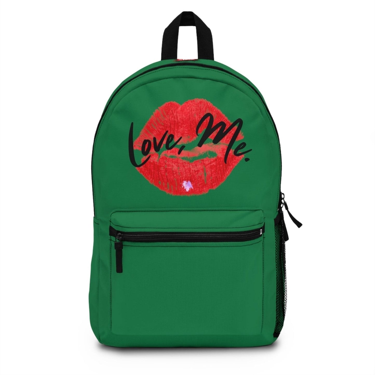 Graphic Backpack, Red Kiss Lips, Purple Heart (Green) – Love, Me. | US - Ohhh So Swag