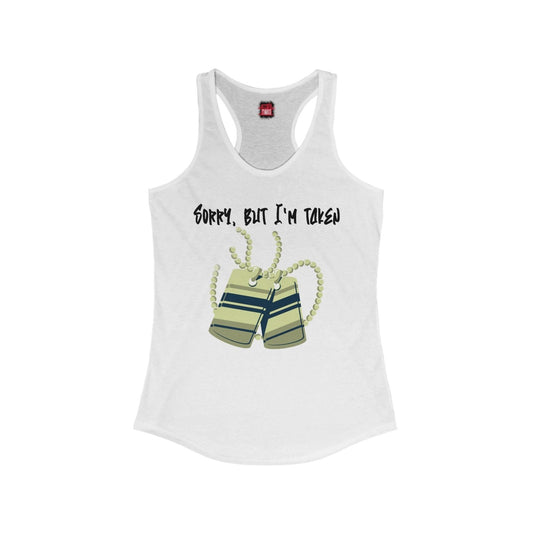 Graphic Racerback Tank Top – Sorry, But I'm Taken | US - Ohhh So Swag