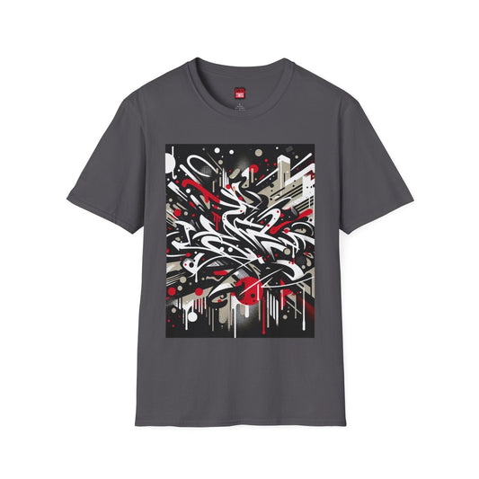 Hip Hop Graphic Tee, Graffiti Paint Splatter Unisex Soft Style T-Shirt, Urban Street Art Crew Neck Casual Short Sleeve Shirt | US - Ohhh So Swag