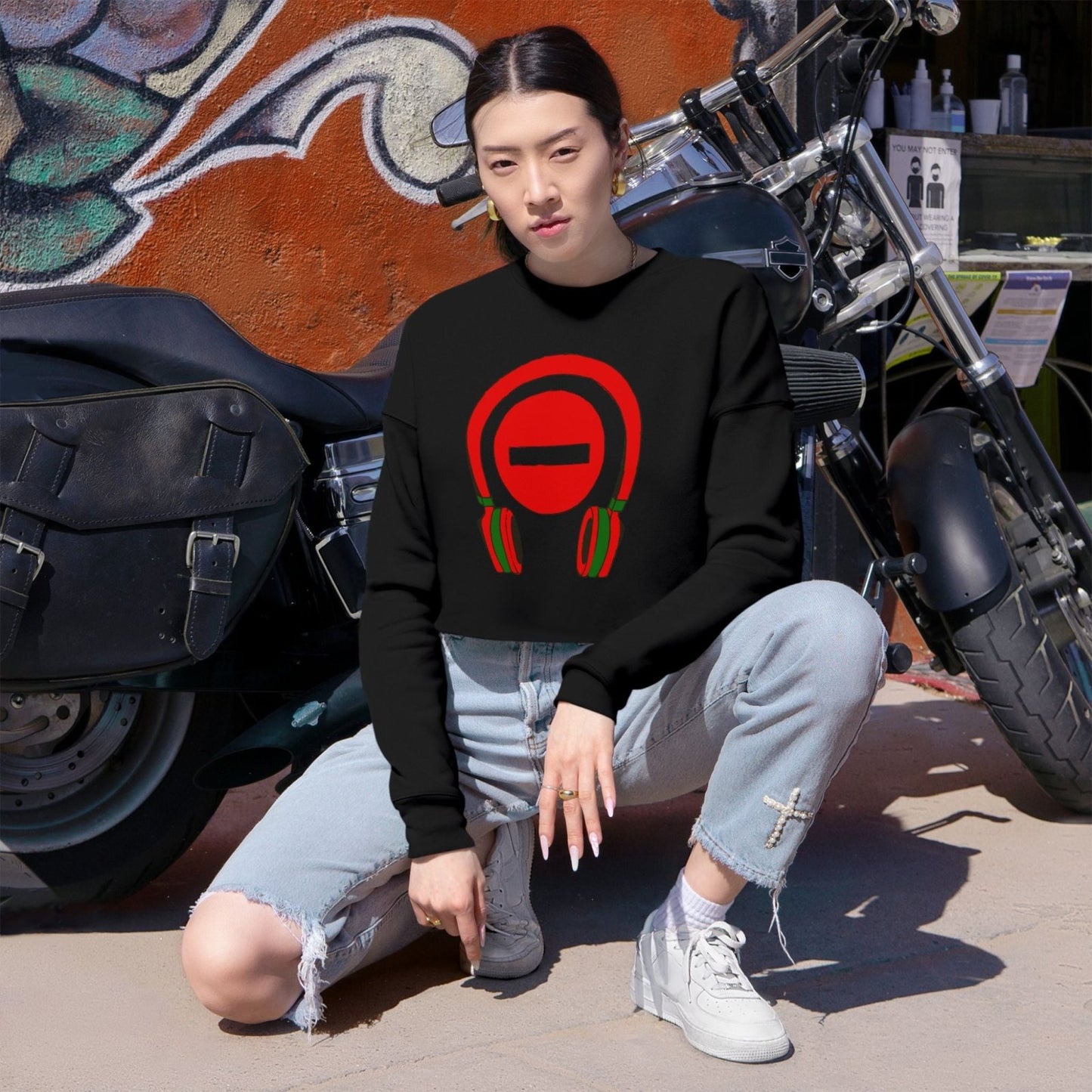 Long Sleeve Crop Top Do Not Disturb Sweatshirt, Gift for Musical Lover - Do Not Disturb, I’m Vibing. | US - Ohhh So Swag