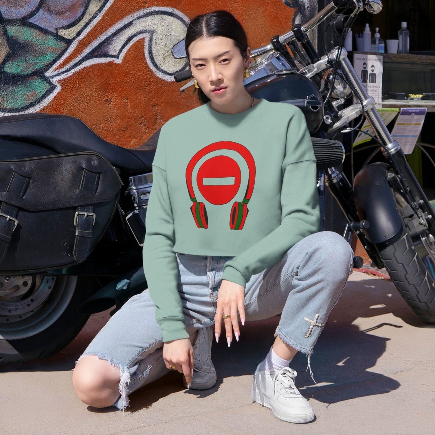 Long Sleeve Crop Top Do Not Disturb Sweatshirt, Gift for Musical Lover - Do Not Disturb, I’m Vibing. | US - Ohhh So Swag