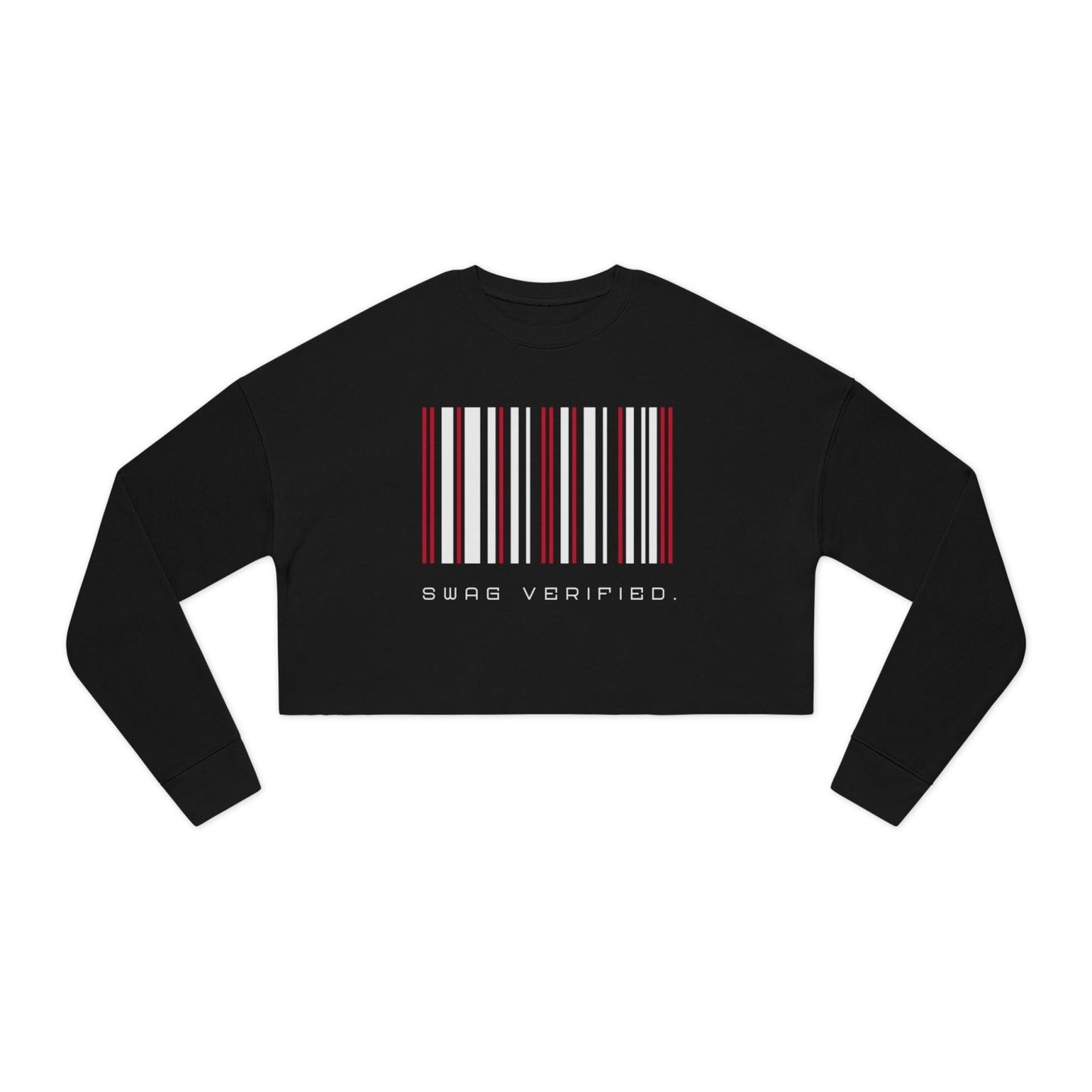 Long Sleeve Cropped Sweatshirt - Swag Verified. Barcode | US - Ohhh So Swag