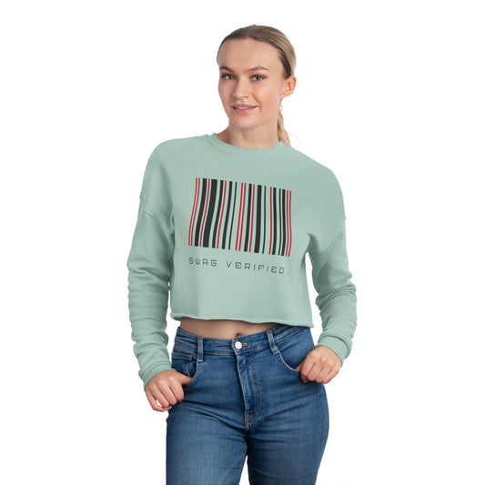 Long Sleeve Cropped Sweatshirt - Swag Verified. Barcode | US - Ohhh So Swag