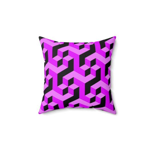 Pink Square Geometric Throw Pillow, 14 16 18 20 Inch | US - Ohhh So Swag