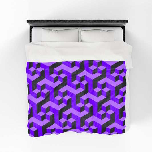 Purple Block Pattern Colorful Throw Blanket 60x80 | US - Ohhh So Swag
