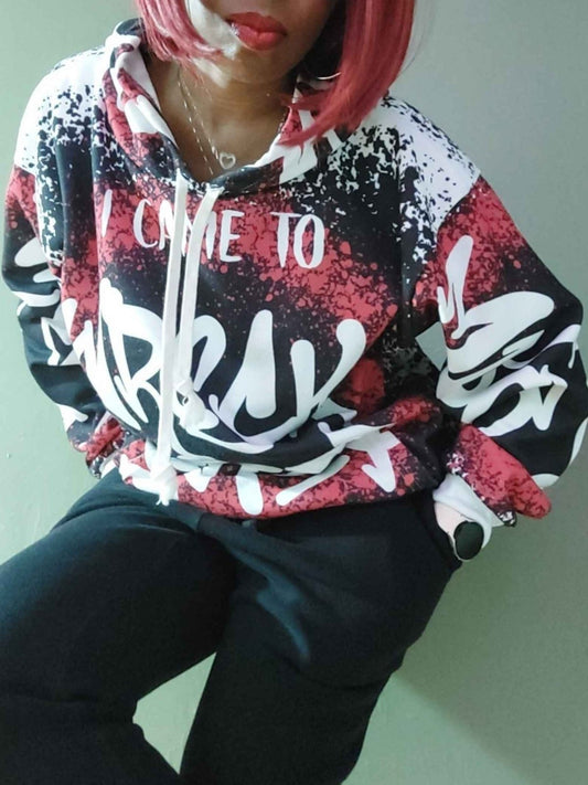 Streetwear Graphic Hoodie, White Remix – I Came to Wreck Shop | US - Ohhh So Swag