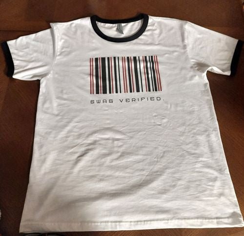 Unisex Cotton Ringer Tee - Swag Verified. Barcode | US - Ohhh So Swag