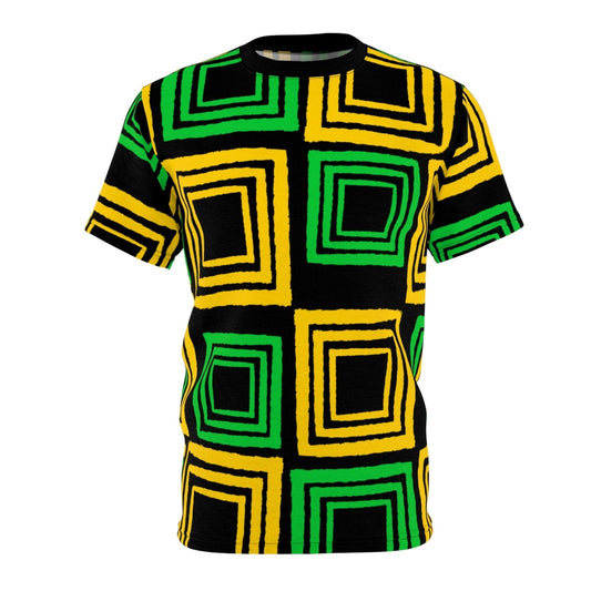 Unisex Geometric Pattern Shirt, Jamaica Colors β J.A. Squared | US - Ohhh So Swag