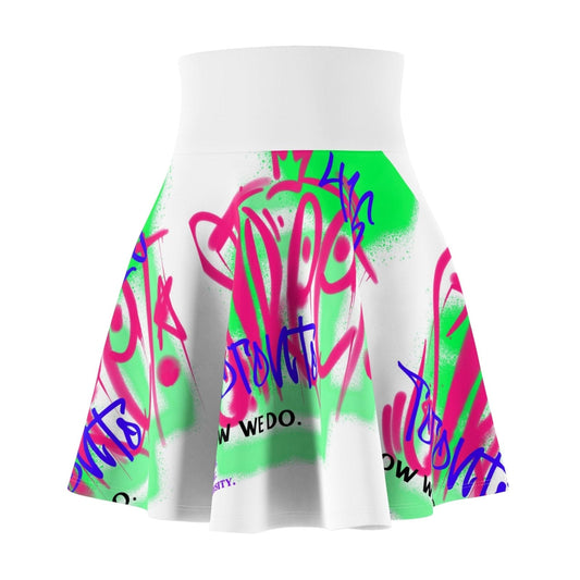 White 90s Neon Graffiti Skater Skirt - Toronto. How We Do. Style. Music. Diversity. | US - Ohhh So Swag