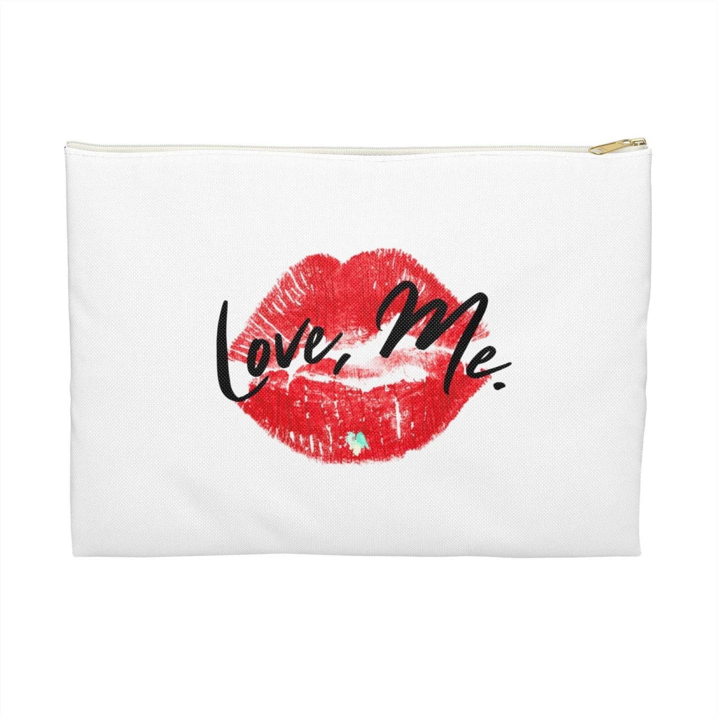 White Lips Cosmetic Bag, Lips Makeup Bag – Love, Me. Red Lips, Green Heart | US - Ohhh So Swag