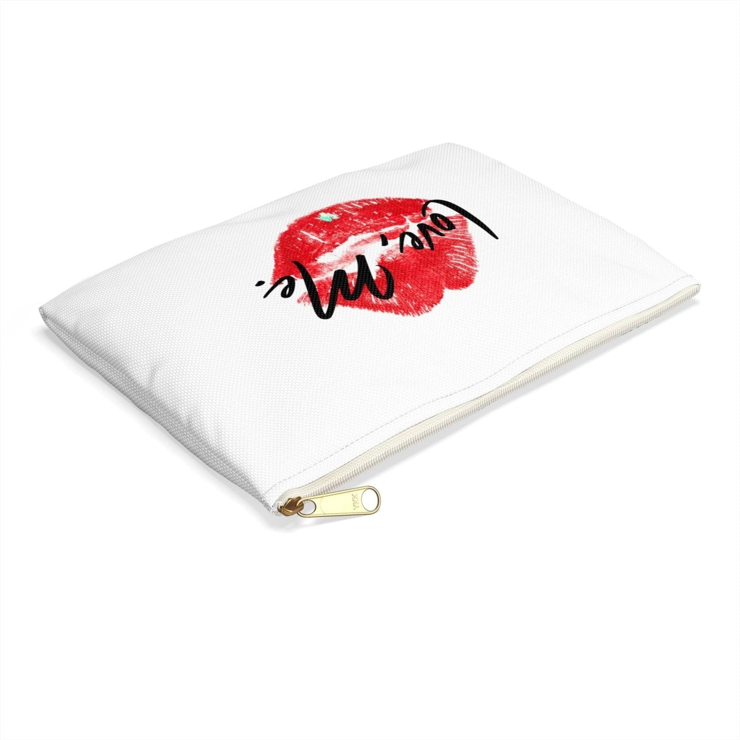 White Lips Cosmetic Bag, Lips Makeup Bag – Love, Me. Red Lips, Green Heart | US - Ohhh So Swag