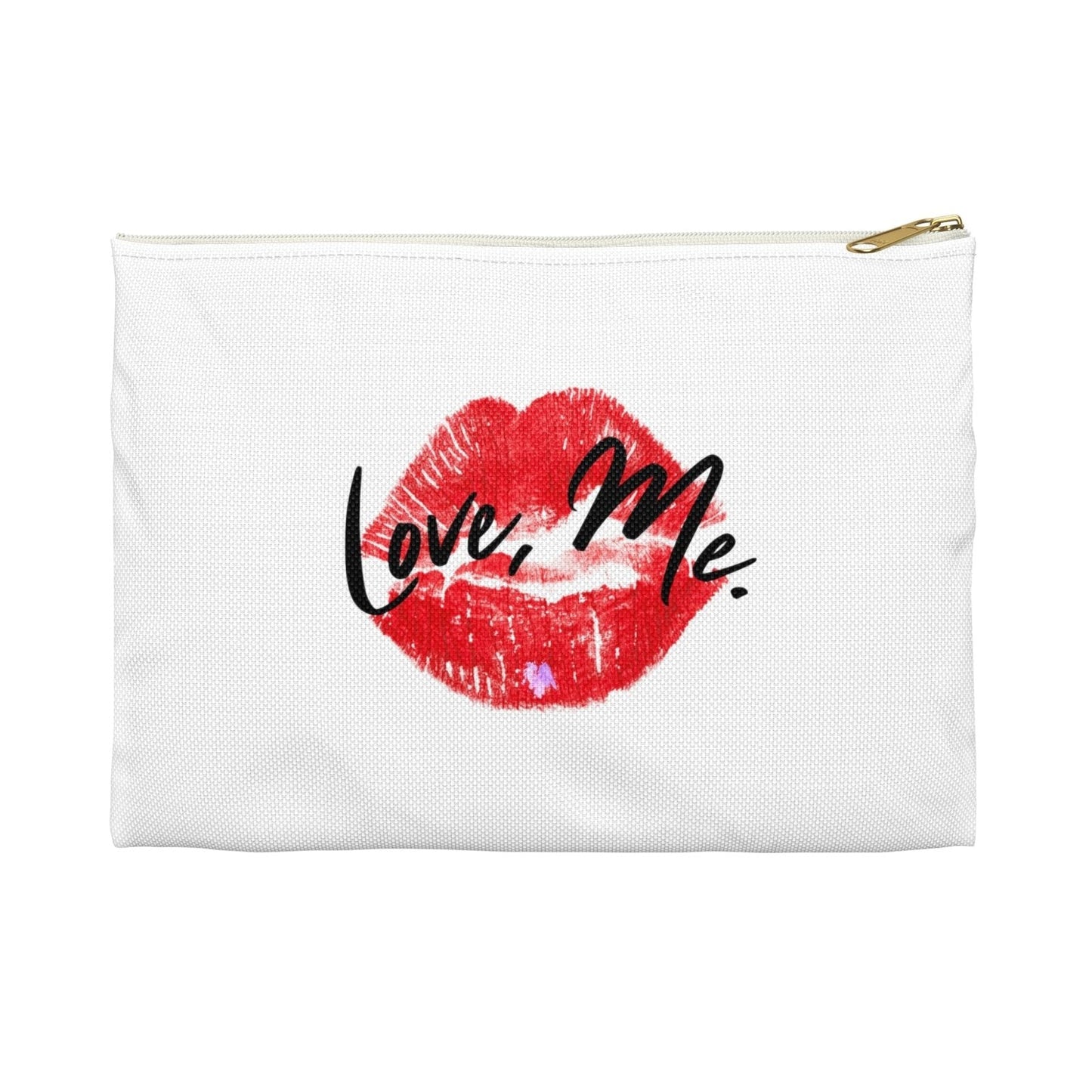 White Lips Makeup Bag, White Toiletry Bag, White Cosmetic Bag – Love, Me. Red Lips, Purple Heart | US - Ohhh So Swag