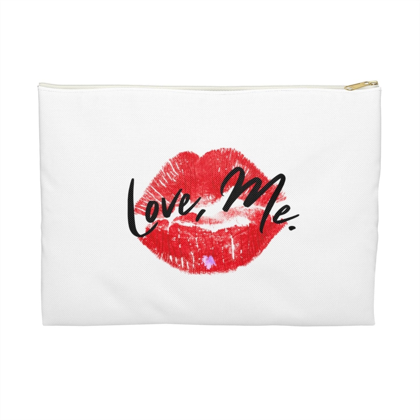 White Lips Makeup Bag, White Toiletry Bag, White Cosmetic Bag – Love, Me. Red Lips, Purple Heart | US - Ohhh So Swag