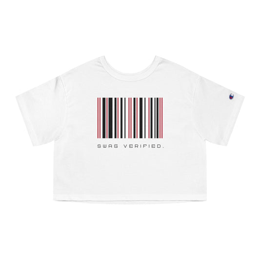 Women's Champion® Heritage Cropped T-Shirt - Swag Verified. Barcode | US - Ohhh So Swag