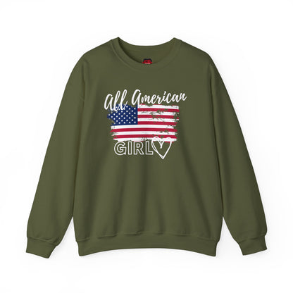 Classic Crewneck Sweatshirt, American Flag Sweater – All American Girl | US - Ohhh So Swag