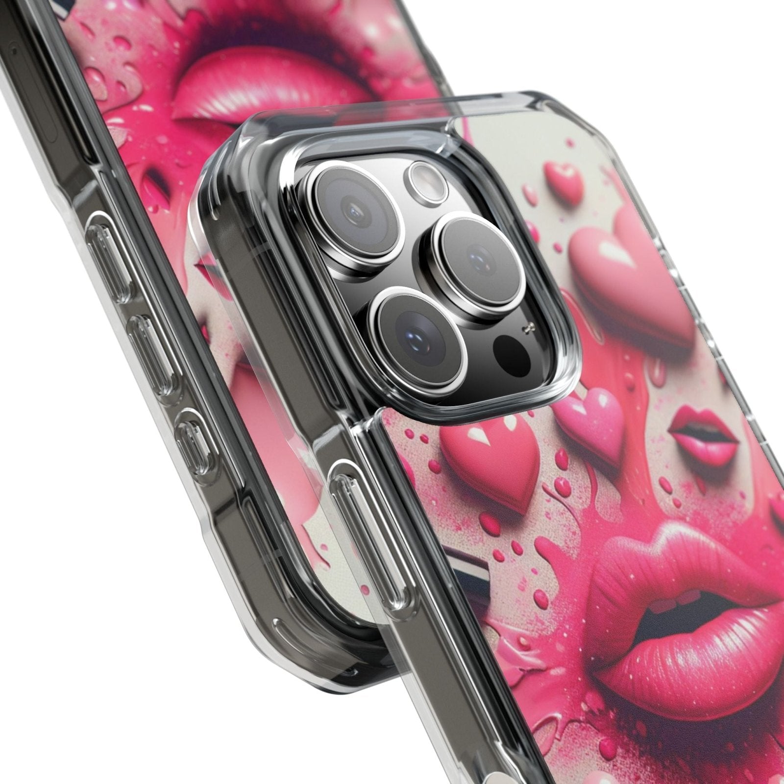 3D Lip and 3D Heart Phone Case, Magsafe Compatible Phone Cases for Apple iPhone 14, iPhone 15 and iPhone 16, Lips Magnetic Phone Cases | US - Ohhh So Swag