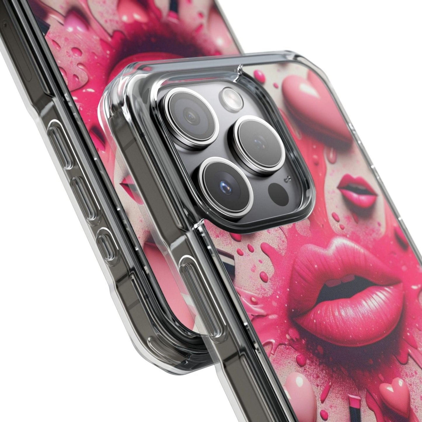 3D Lip and 3D Heart Phone Case, Magsafe Compatible Phone Cases for Apple iPhone 14, iPhone 15 and iPhone 16, Lips Magnetic Phone Cases | US - Ohhh So Swag