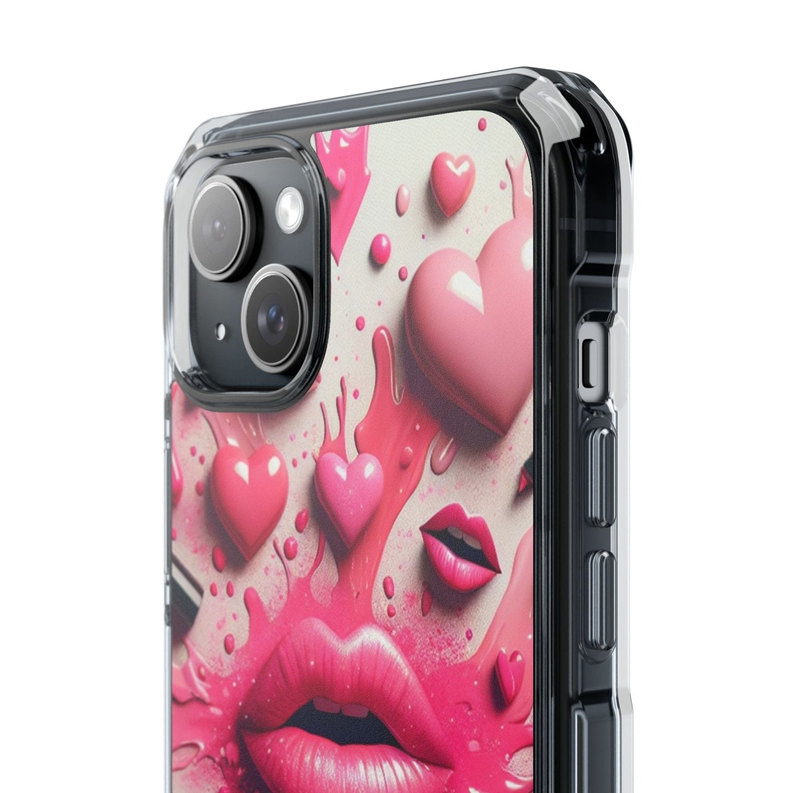 3D Lip and 3D Heart Phone Case, Magsafe Compatible Phone Cases for Apple iPhone 14, iPhone 15 and iPhone 16, Lips Magnetic Phone Cases | US - Ohhh So Swag