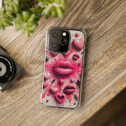 3D Lip and 3D Heart Phone Case, Magsafe Compatible Phone Cases for Apple iPhone 14, iPhone 15 and iPhone 16, Lips Magnetic Phone Cases | US - Ohhh So Swag