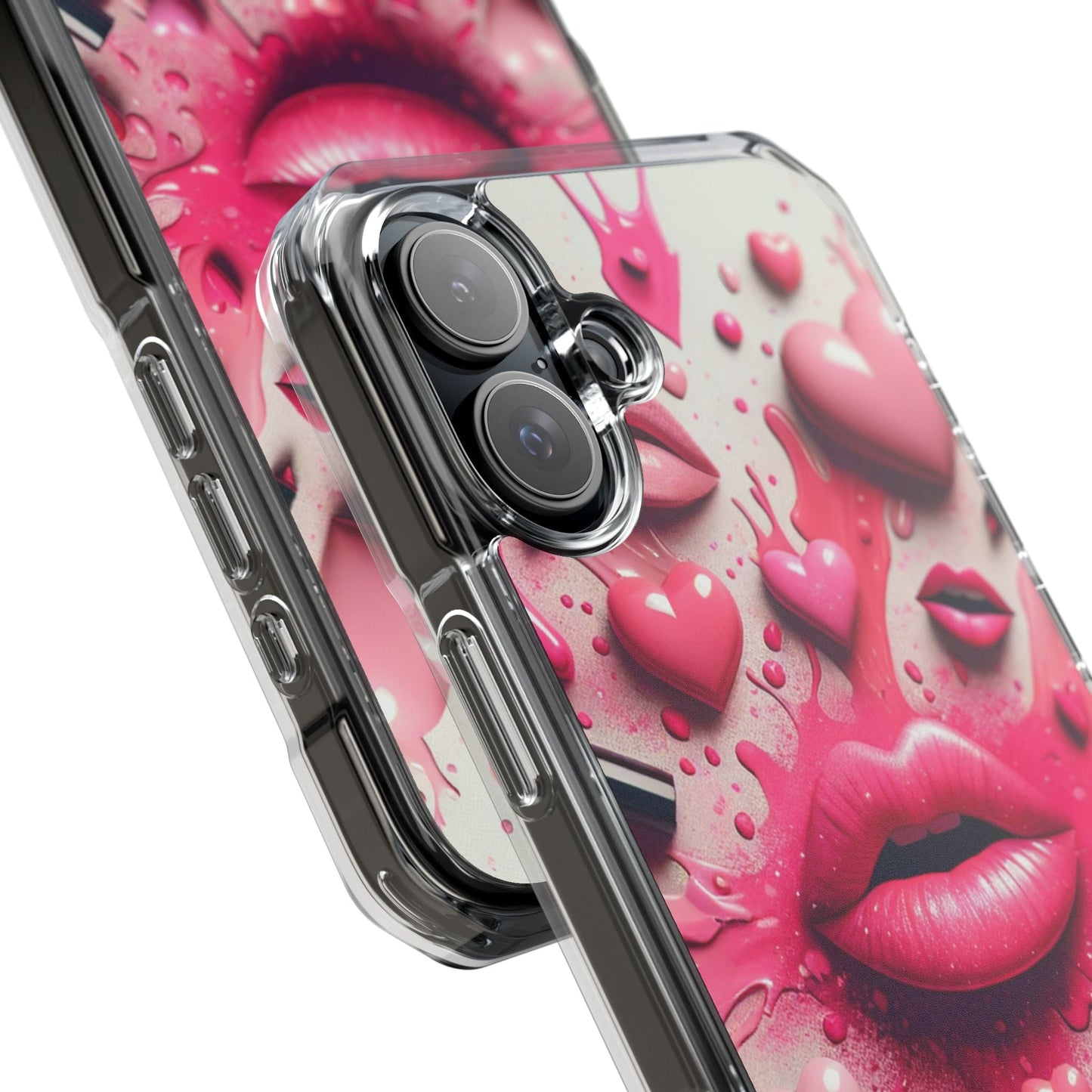 3D Lip and 3D Heart Phone Case, Magsafe Compatible Phone Cases for Apple iPhone 14, iPhone 15 and iPhone 16, Lips Magnetic Phone Cases | US - Ohhh So Swag