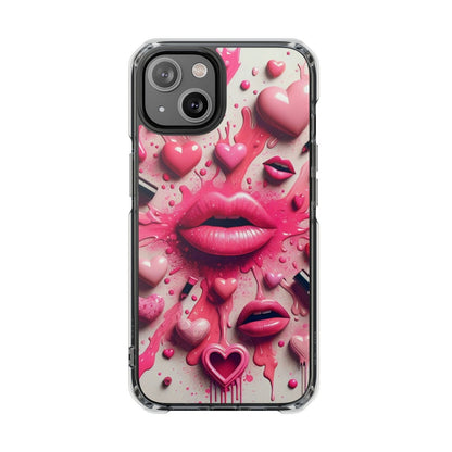 3D Lip and 3D Heart Phone Case, Magsafe Compatible Phone Cases for Apple iPhone 14, iPhone 15 and iPhone 16, Lips Magnetic Phone Cases | US - Ohhh So Swag