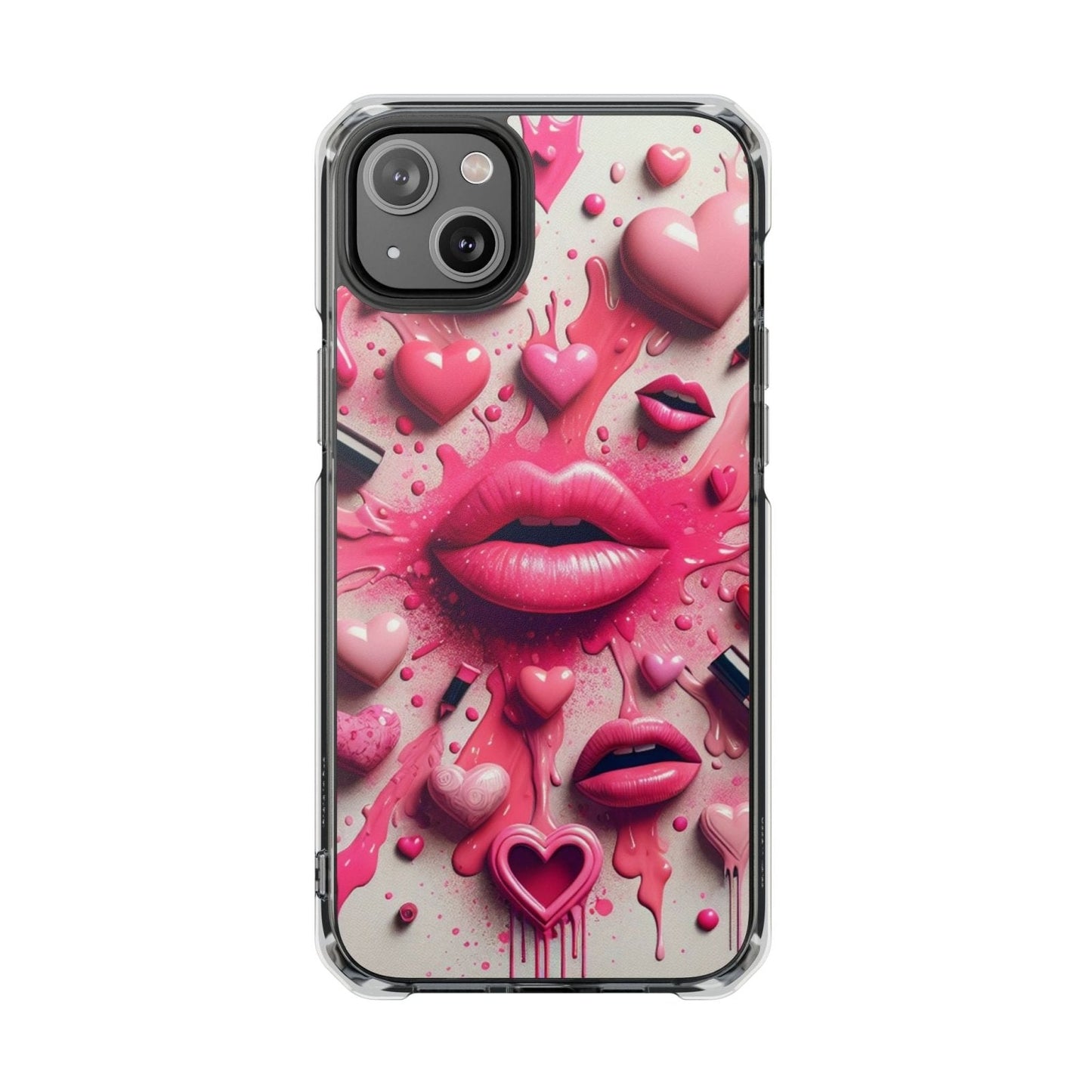 3D Lip and 3D Heart Phone Case, Magsafe Compatible Phone Cases for Apple iPhone 14, iPhone 15 and iPhone 16, Lips Magnetic Phone Cases | US - Ohhh So Swag