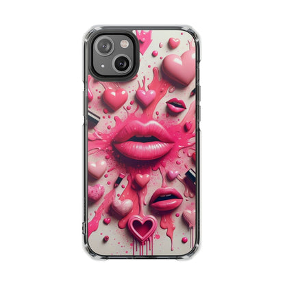 3D Lip and 3D Heart Phone Case, Magsafe Compatible Phone Cases for Apple iPhone 14, iPhone 15 and iPhone 16, Lips Magnetic Phone Cases | US - Ohhh So Swag