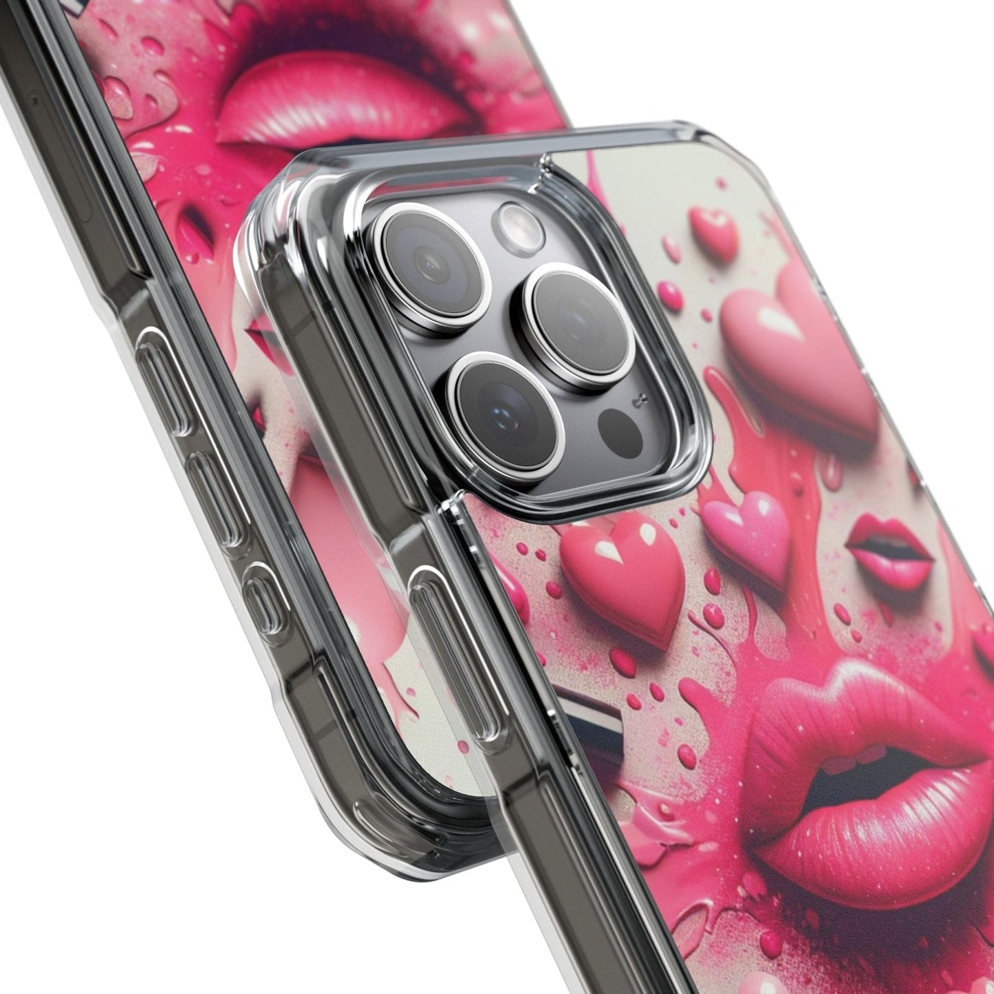 3D Lip and 3D Heart Phone Case, Magsafe Compatible Phone Cases for Apple iPhone 14, iPhone 15 and iPhone 16, Lips Magnetic Phone Cases | US - Ohhh So Swag