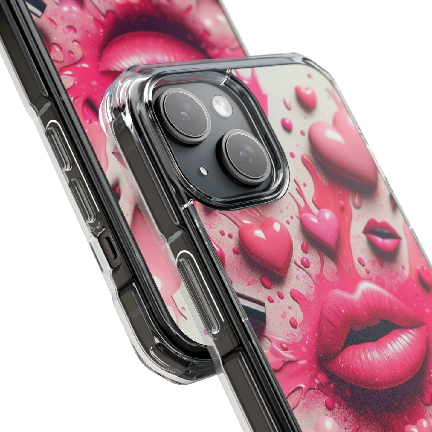 3D Lip and 3D Heart Phone Case, Magsafe Compatible Phone Cases for Apple iPhone 14, iPhone 15 and iPhone 16, Lips Magnetic Phone Cases | US - Ohhh So Swag